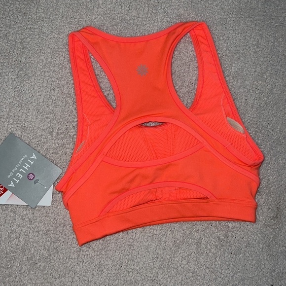Athleta Double Dare Sports Bra Size XXS Neon Orange - Picture 4 of 5